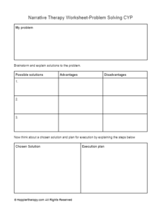 Narrative Therapy Externalizing Worksheet HappierTHERAPY