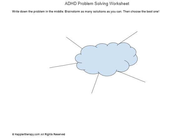 ADHD Problem Solving Worksheet | HappierTHERAPY