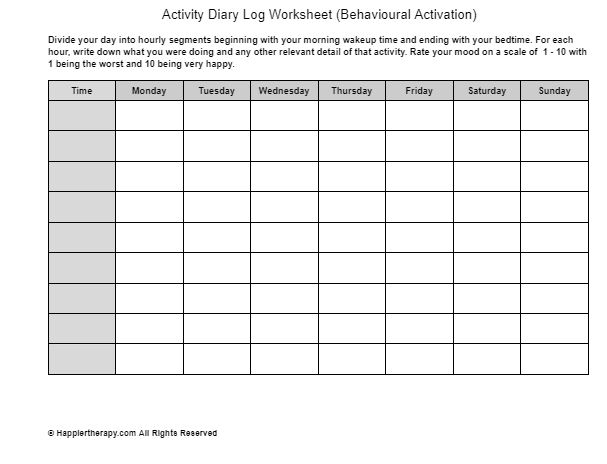 activity-diary-log-worksheet-behavioural-activation-happiertherapy