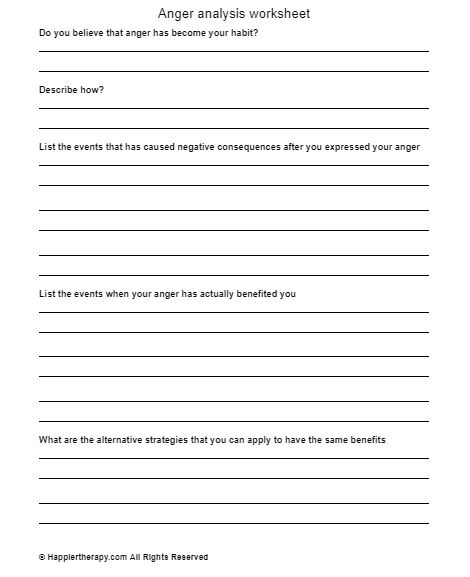 Anger Analysis Worksheet | HappierTHERAPY