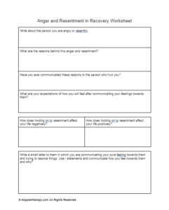 Denial Worksheet Substance Abuse | HappierTHERAPY