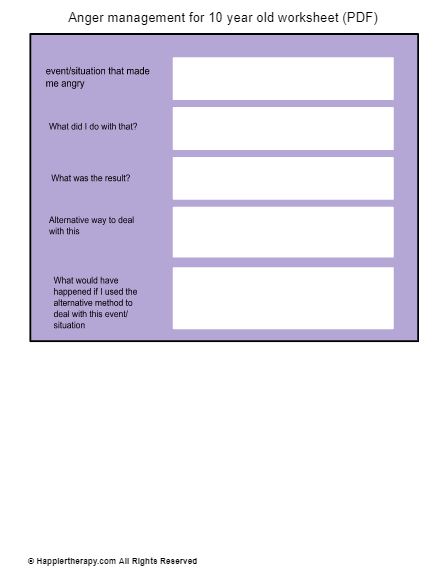 Anger management for 10 year old worksheet (PDF) - HappierTHERAPY