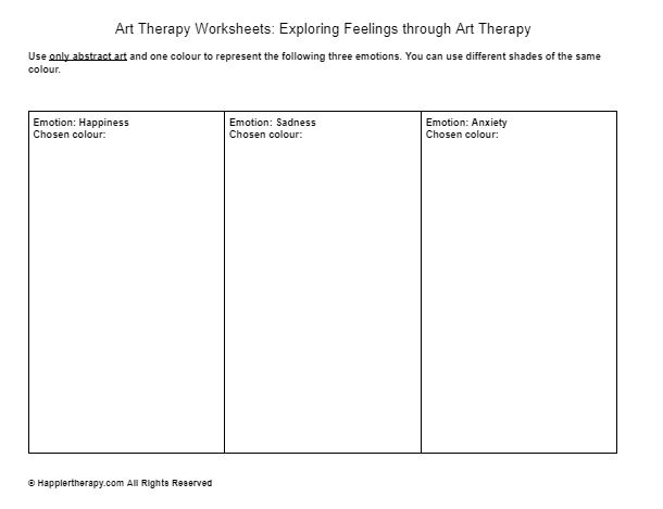 Art Therapy Worksheets: Exploring Feelings through Art Therapy