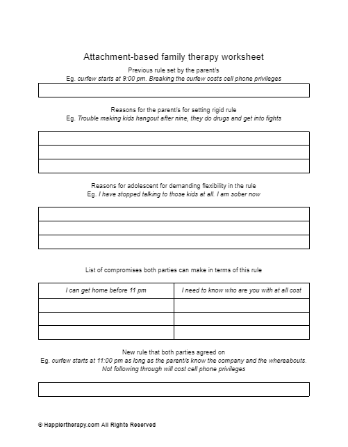 Attachment Based Family Therapy Worksheet HappierTHERAPY