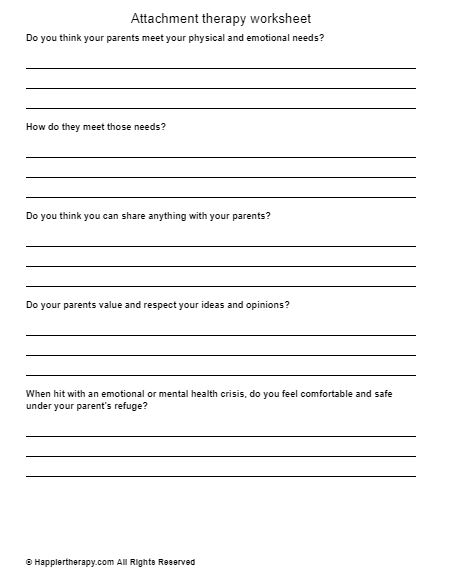 Attachment Therapy Worksheet | HappierTHERAPY