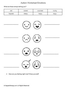 Autism Worksheet Emotions - HappierTHERAPY