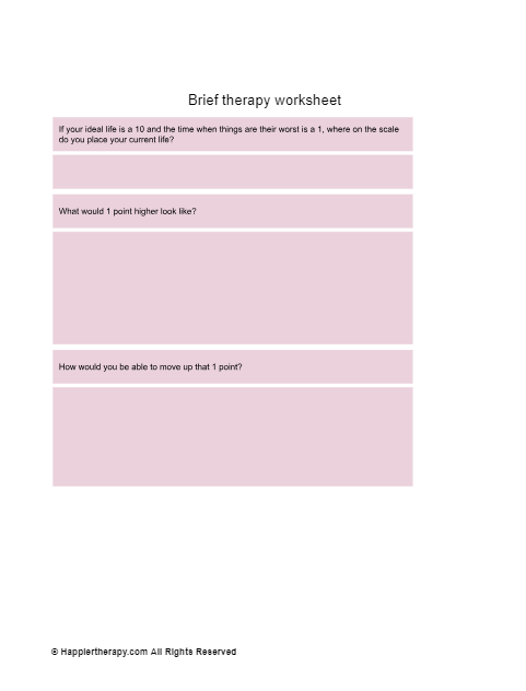 Brief Therapy Worksheet Happiertherapy