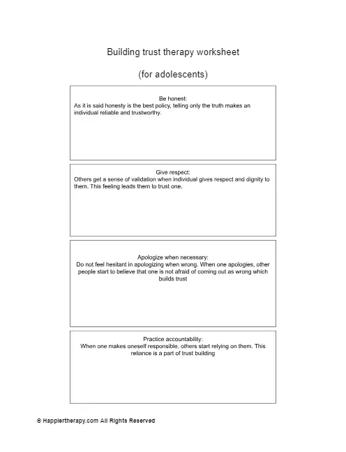 Building Trust Therapy Worksheet | HappierTHERAPY