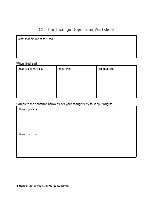 Cbt Worksheets For Depression Mental Health Worksheets Hot Sex Picture