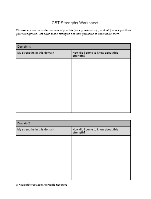 CBT Strengths Worksheet | HappierTHERAPY