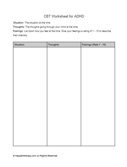 Cbt Worksheet For Adhd Happiertherapy 1858