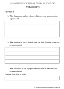 COGNITIVE PROCESSING THERAPY FOR PTSD WORKSHEETS - HappierTHERAPY