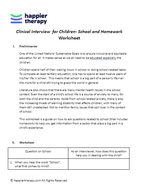 problem solving worksheets therapist aid
