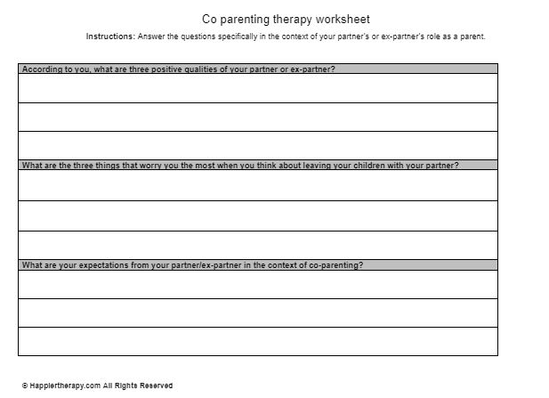 Co Parenting Therapy Worksheet | HappierTHERAPY