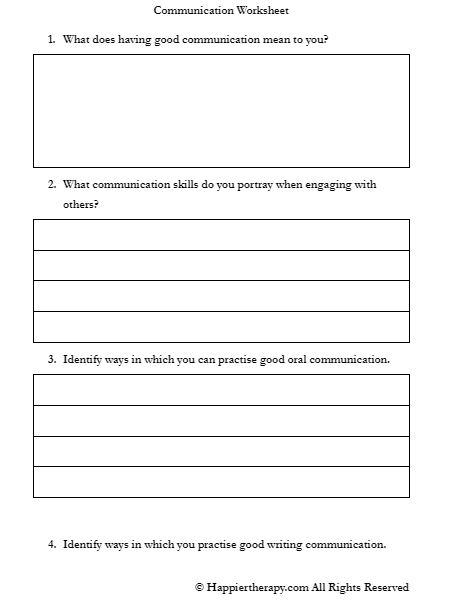 Communication Worksheet | HappierTHERAPY