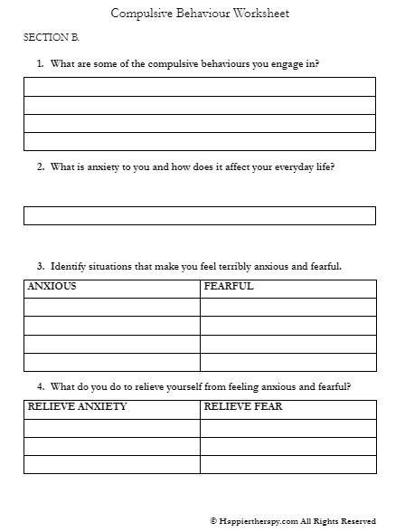 Compulsive Behaviour Worksheet | HappierTHERAPY