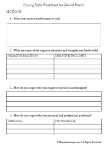 Coping Skills Worksheet For Mental Health - HappierTHERAPY