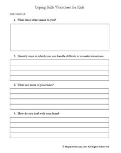 Coping Skills Worksheet for Kids - HappierTHERAPY