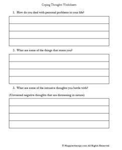 Coping Thoughts Worksheet - HappierTHERAPY