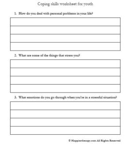 problem focused coping worksheet