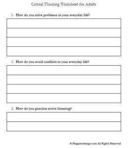 what is critical thinking worksheet