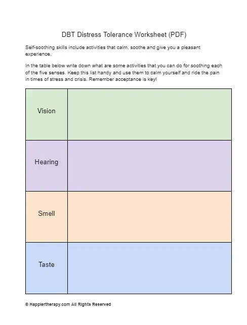 Distress Tolerance Skill Distress Tolerance Handouts From Dbt Descubra A Emo O Das Apostas