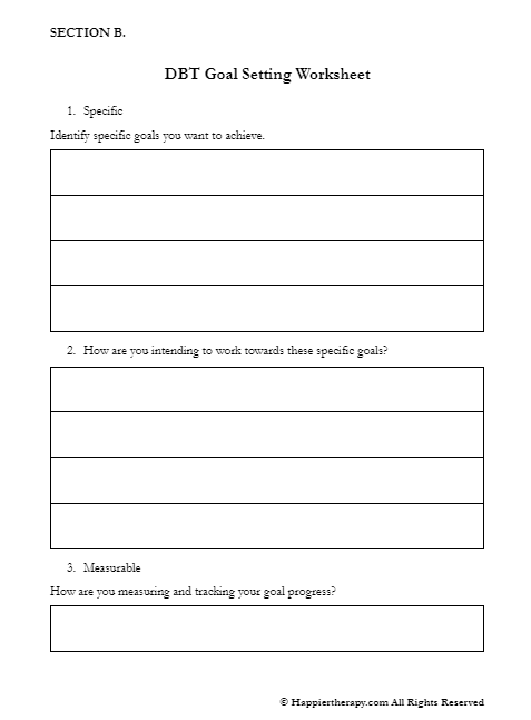 DBT Goal Setting Worksheet | HappierTHERAPY