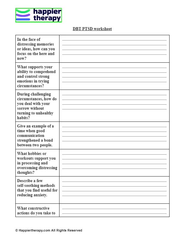 DBT PTSD Worksheet | HappierTHERAPY