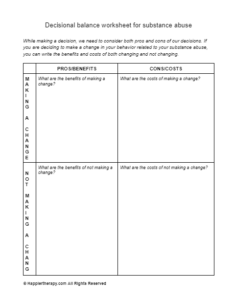 Substance Abuse Therapy Worksheet | HappierTHERAPY