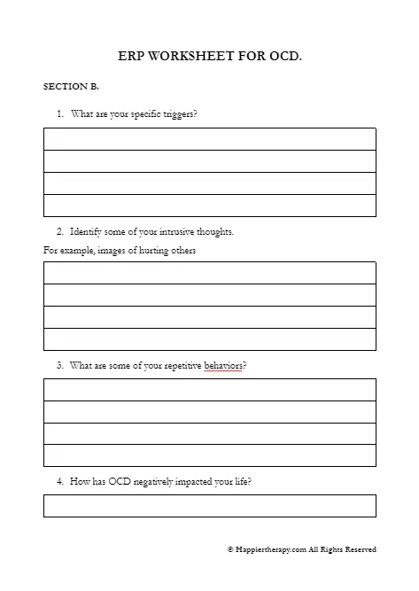 ERP WORKSHEET FOR OCD. | HappierTHERAPY