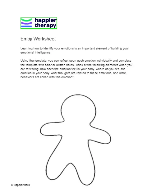 Emoji Worksheet HappierTHERAPY Emoji Worksheet HappierTHERAPY