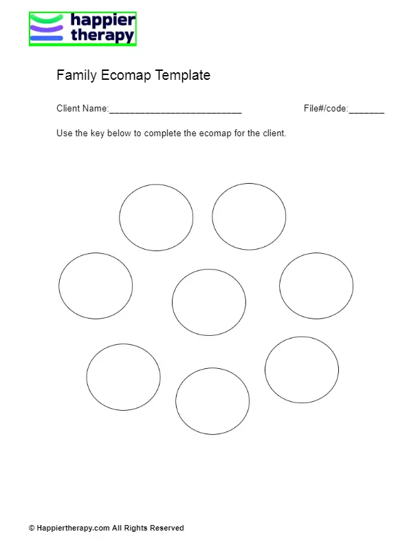 Family Ecomap Template | HappierTHERAPY