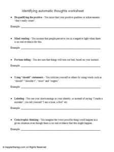 Identifying automatic thoughts worksheet HappierTHERAPY Identifying automatic thoughts worksheet HappierTHERAPY