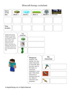 Minecraft therapy worksheet - HappierTHERAPY