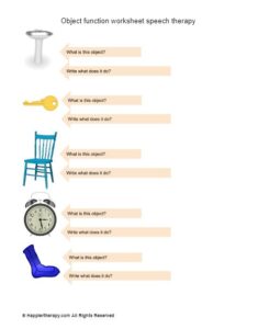Object function worksheet speech therapy - HappierTHERAPY