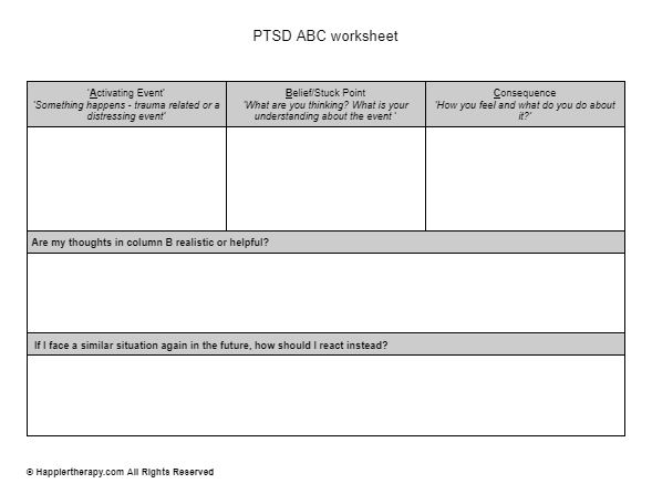 PTSD ABC Worksheet | HappierTHERAPY