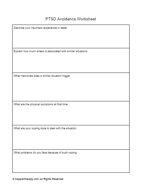 PTSD Avoidance Worksheet | HappierTHERAPY