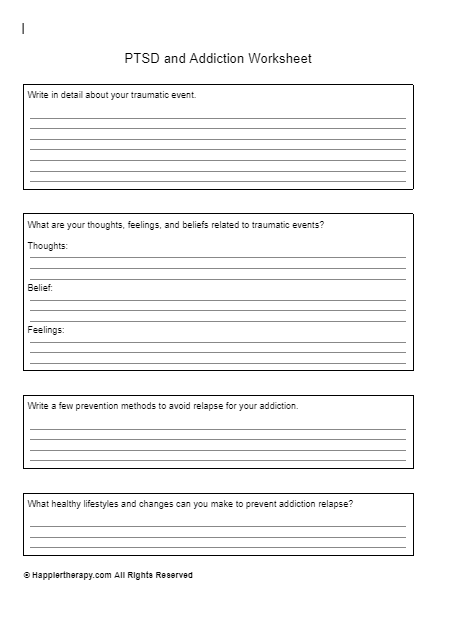 PTSD And Addiction Worksheet | HappierTHERAPY