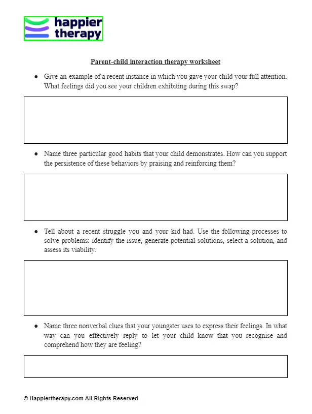 Parent-child Interaction Therapy Worksheet | HappierTHERAPY