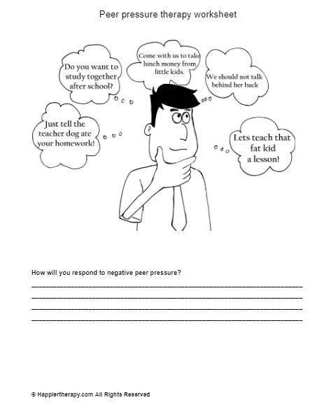 Peer Pressure Therapy Worksheet | HappierTHERAPY