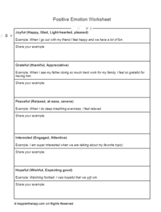 Primary And Secondary Emotion Worksheet | HappierTHERAPY