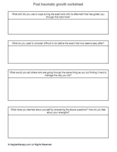 Post traumatic growth worksheet - HappierTHERAPY