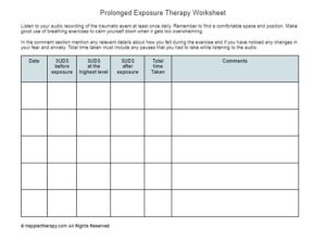 Prolonged Exposure Therapy Worksheet - HappierTHERAPY