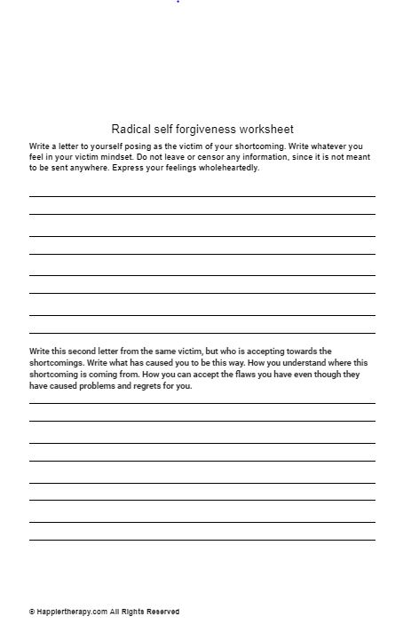 Radical Self Forgiveness Worksheet | HappierTHERAPY