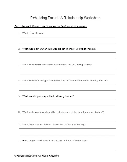 Rebuilding Trust In A Relationship Worksheet | HappierTHERAPY