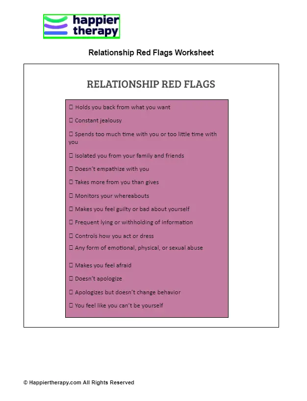 Relationship Red Flags Worksheet HappierTHERAPY Relationship Red Flags Worksheet HappierTHERAPY