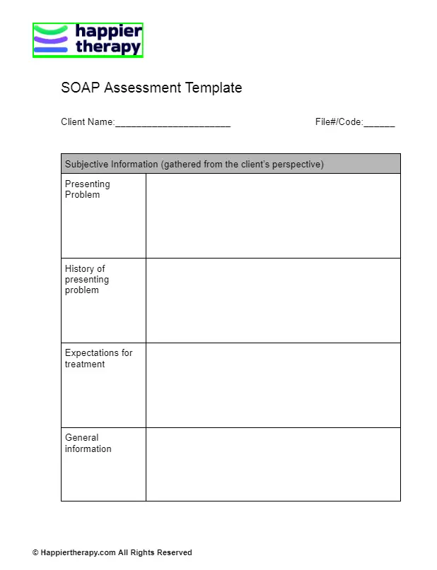 SOAP Assessment Template | HappierTHERAPY