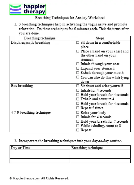 Safety Behaviours For Anxiety Worksheet | HappierTHERAPY