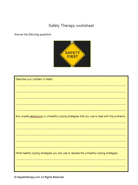 Safety Therapy Worksheet HappierTHERAPY