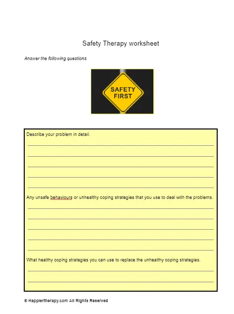 Safety Therapy Worksheet | HappierTHERAPY